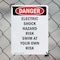 Signmission Electric Shock Hazard Risk Swim Danger Sign, Plastic, 7in W x 10in L, 2PK OS-2PACK-DS-P-710-V-2542 - alternate 3